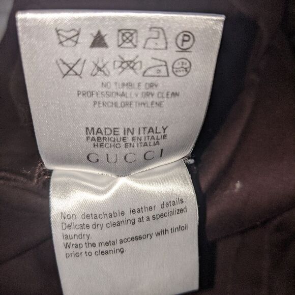 GUCCI Authentic Brown Cargo Mini Skirt with Gold Details - Picture 5 of 8